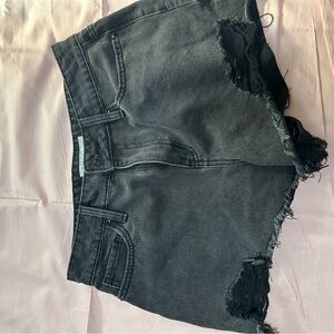 YMI Black Jean Shorts Distressed Cut-Off Style